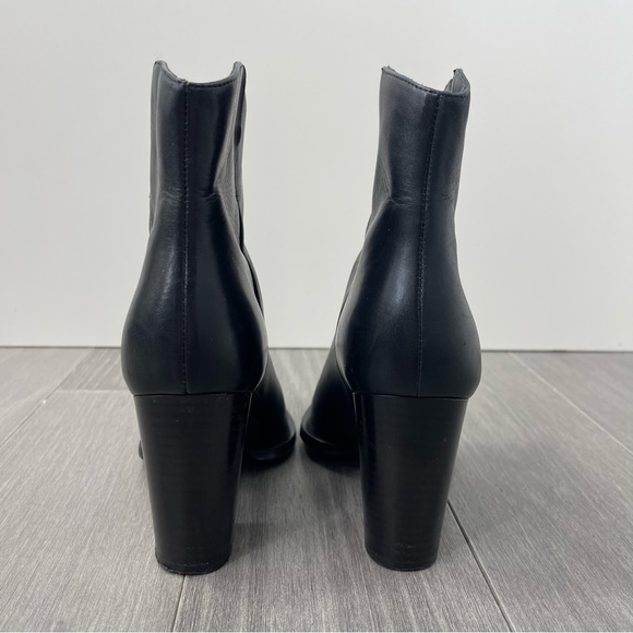 VINCE Erving Western Ankle Bootie Black Leather Stacked Heel Pointed Toe Boots 6 - Picture 8 of 16